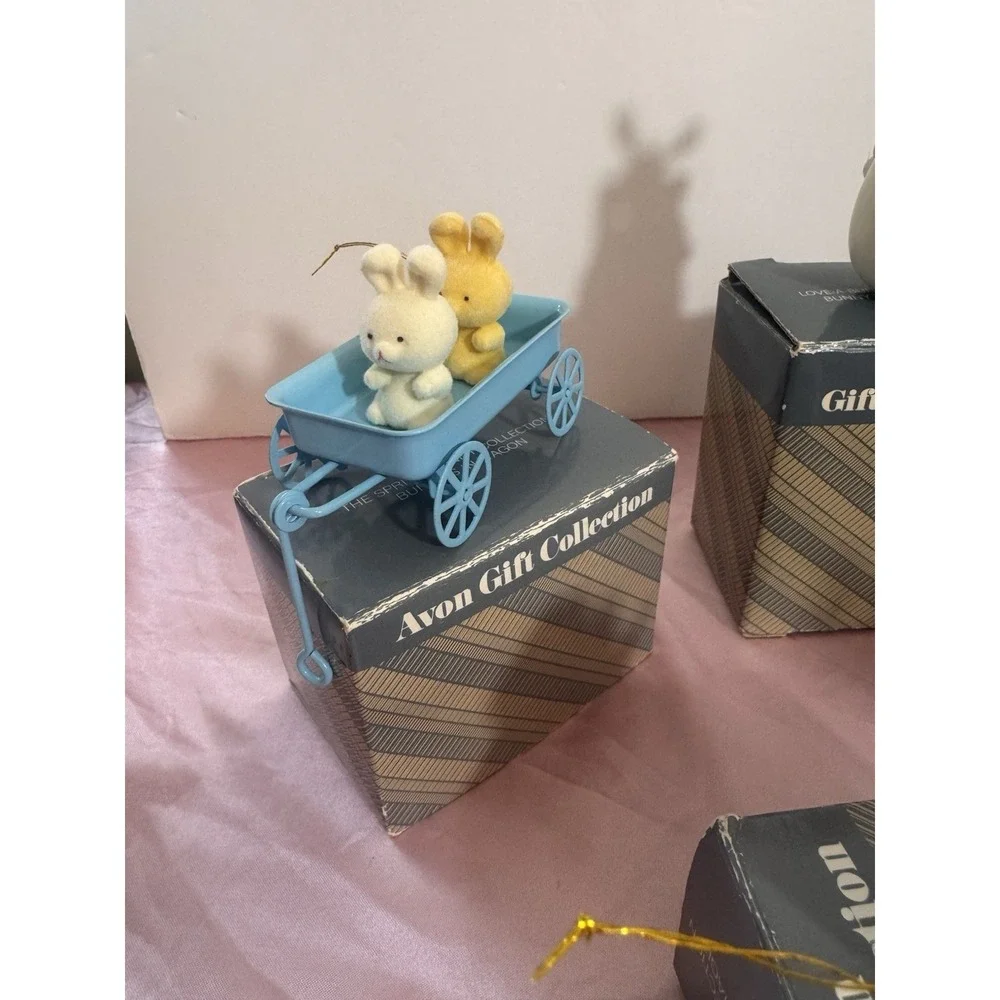 Vintage Avon Easter Ornaments Bunny Lamb‎ Basket Lot Of 6 With Boxes